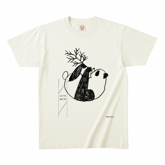 アーティストよしもりたけはる作 パンダ オーガニックコットン5.3OZ TシャツNatural