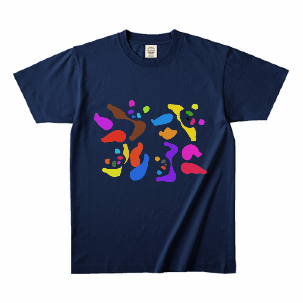 アーティスト辻村章宏作 マルチパンダ オーガニックコットン5.3OZ TシャツNavy