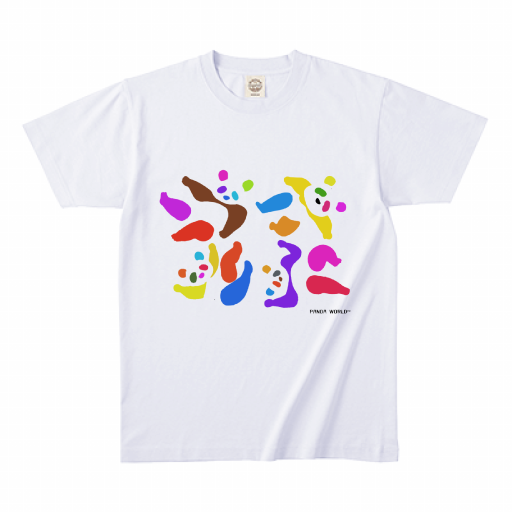 アーティスト辻村章宏作 マルチパンダ オーガニックコットン5.3OZ TシャツWhite